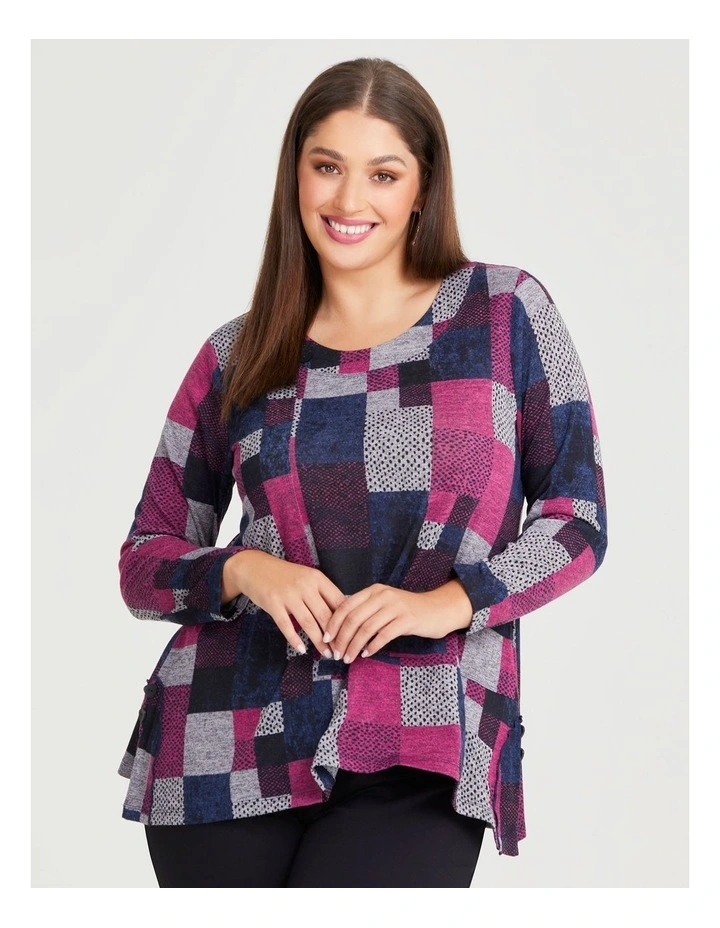 Patchwork Geo Top in Print image 3