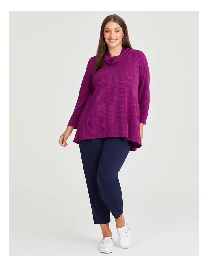 Blair Textured Cowl Neck Top in Pink image 4