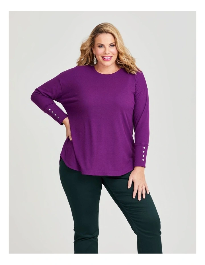 Rib Hi-lo Top in Orchid Violet image 1