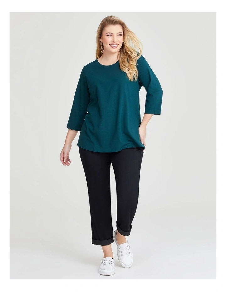 Australian Cotton 3/4 T-shirt in Evergreen image 4