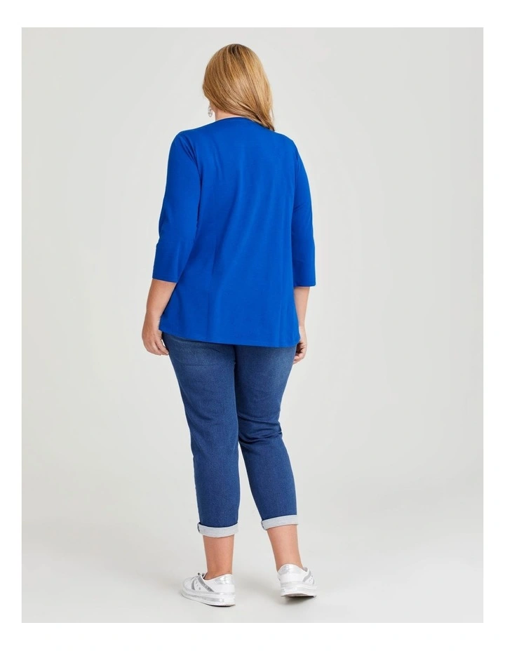 Australian Cotton 3/4 T-shirt in Lapis Blue image 2