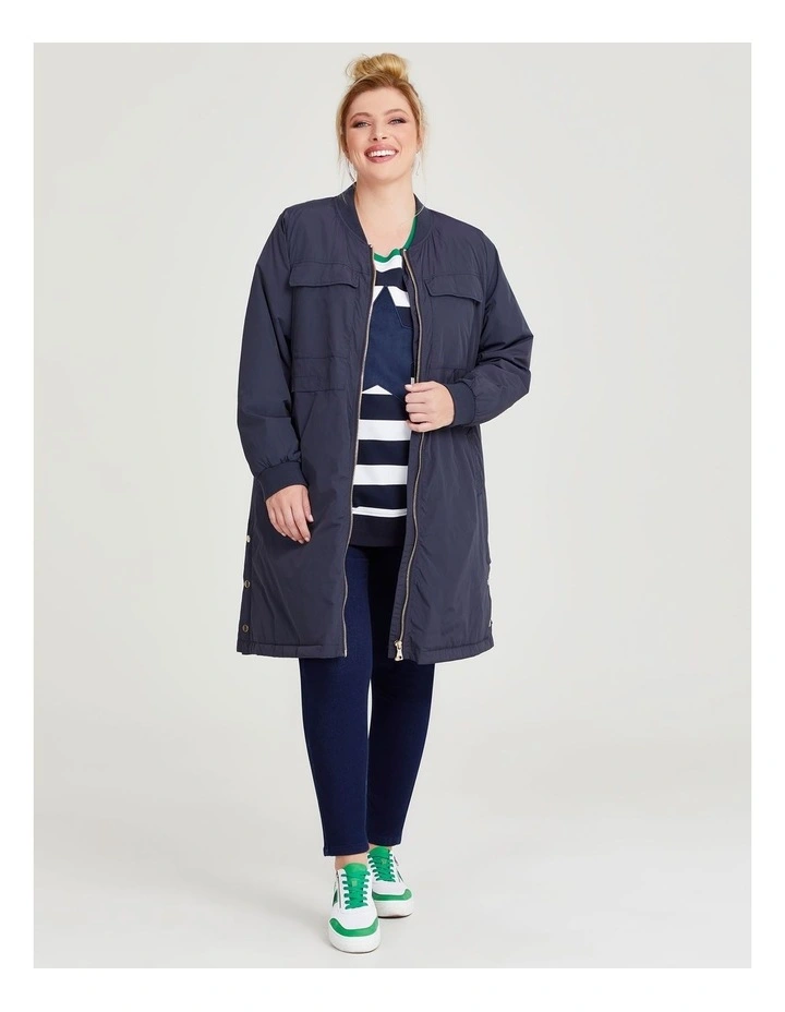 Cotton Stripe Star Sweatshirt in Navy image 5