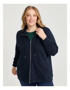 Funnel Neck Active Jacket in True Navy