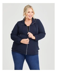 Funnel Neck Active Jacket in True Navy