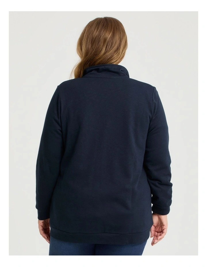 Funnel Neck Active Jacket in True Navy image 2