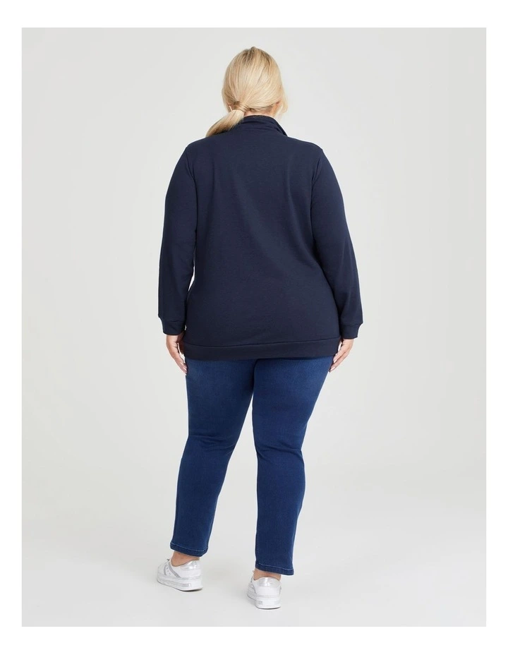 Funnel Neck Active Jacket in True Navy image 2