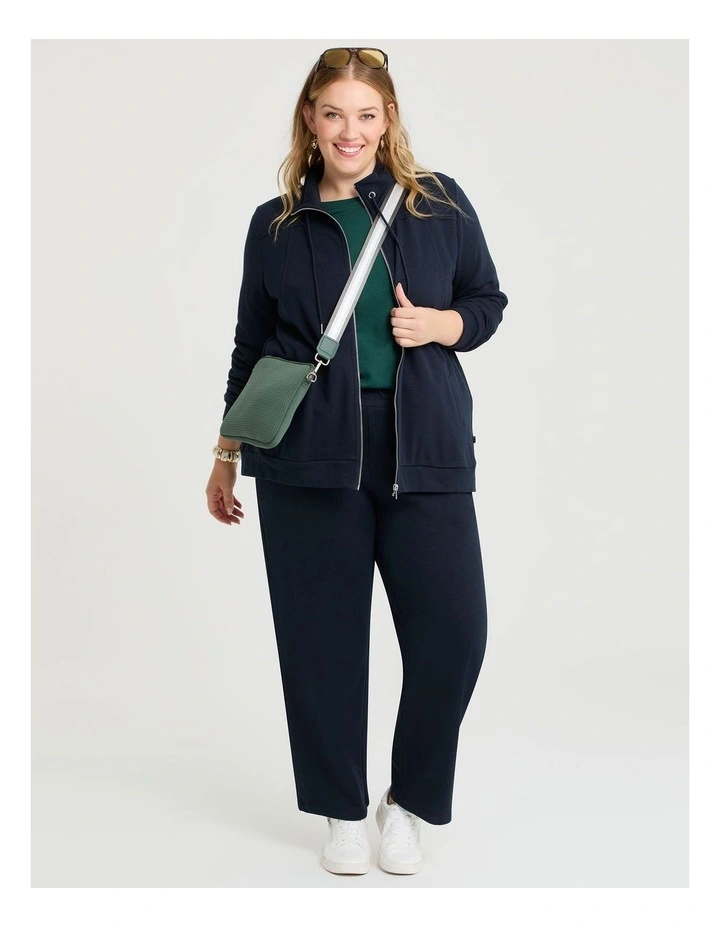 Funnel Neck Active Jacket in True Navy image 4
