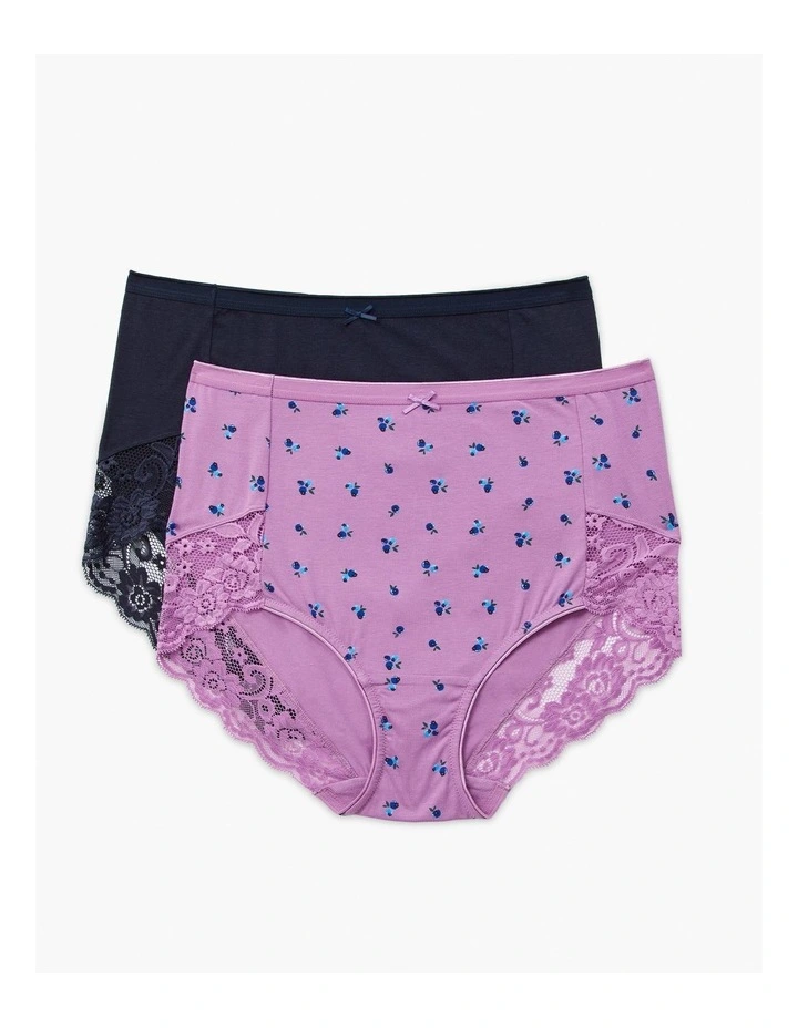 Bamboo Lace Briefs 2Pk in Print image 1