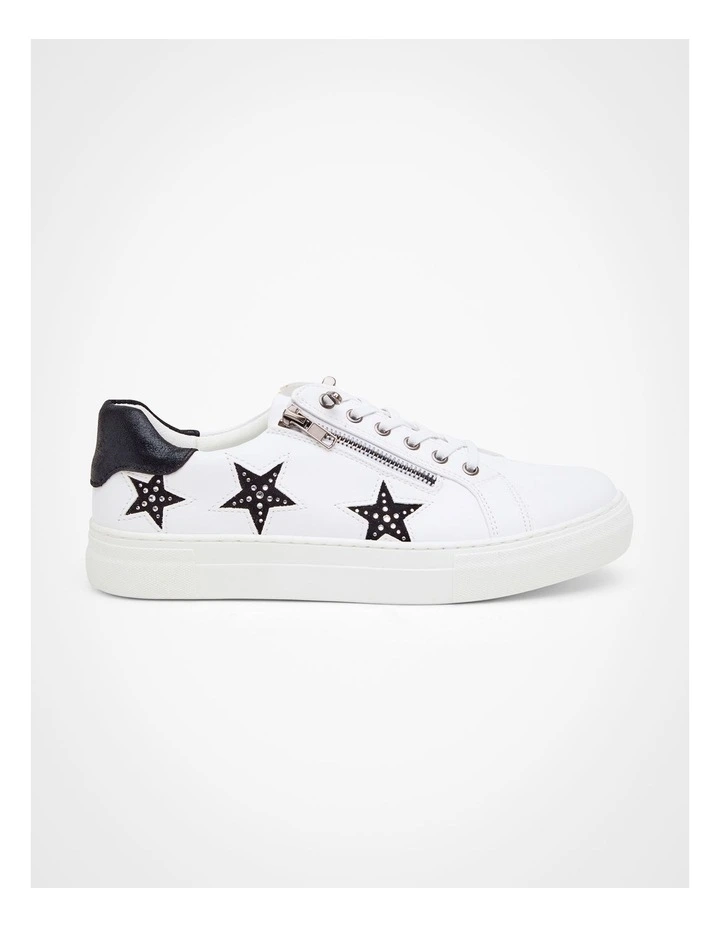 Star Bejewelled Sneakers in White image 1