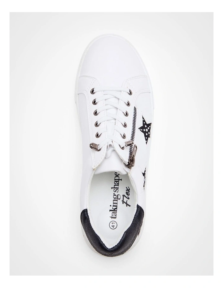 Star Bejewelled Sneakers in White image 3