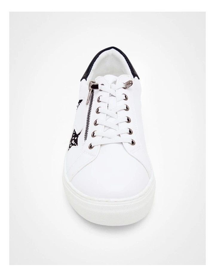 Star Bejewelled Sneakers in White image 4