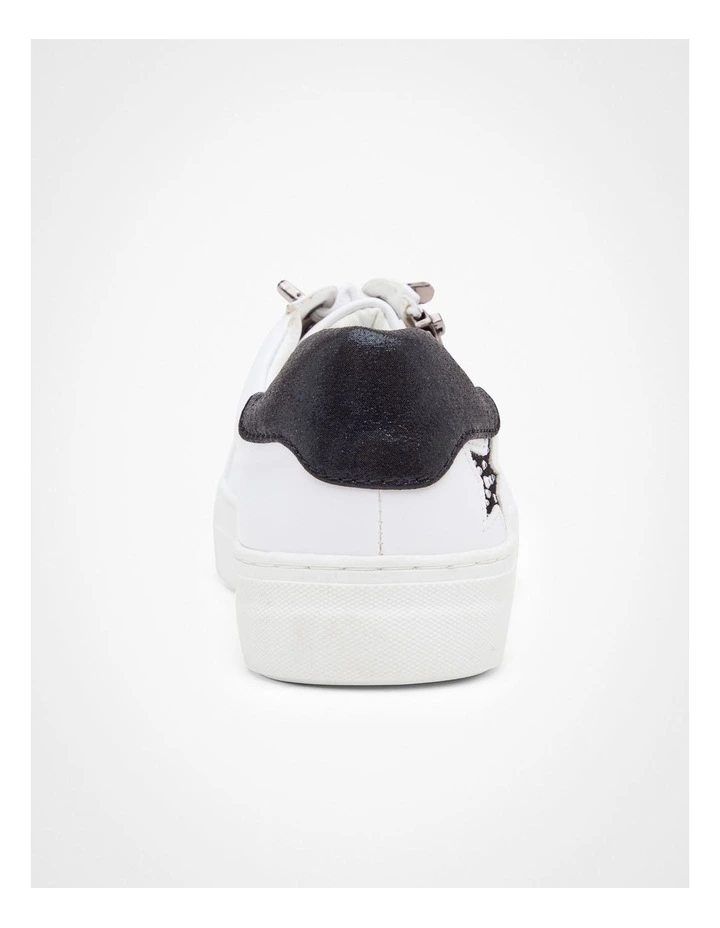 Star Bejewelled Sneakers in White image 5