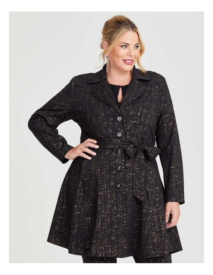 Gold Dust Trench Coat in Black/Gold image 1