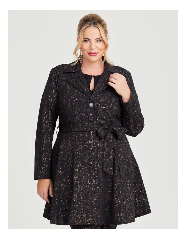 Gold Dust Trench Coat in Black/Gold image 4