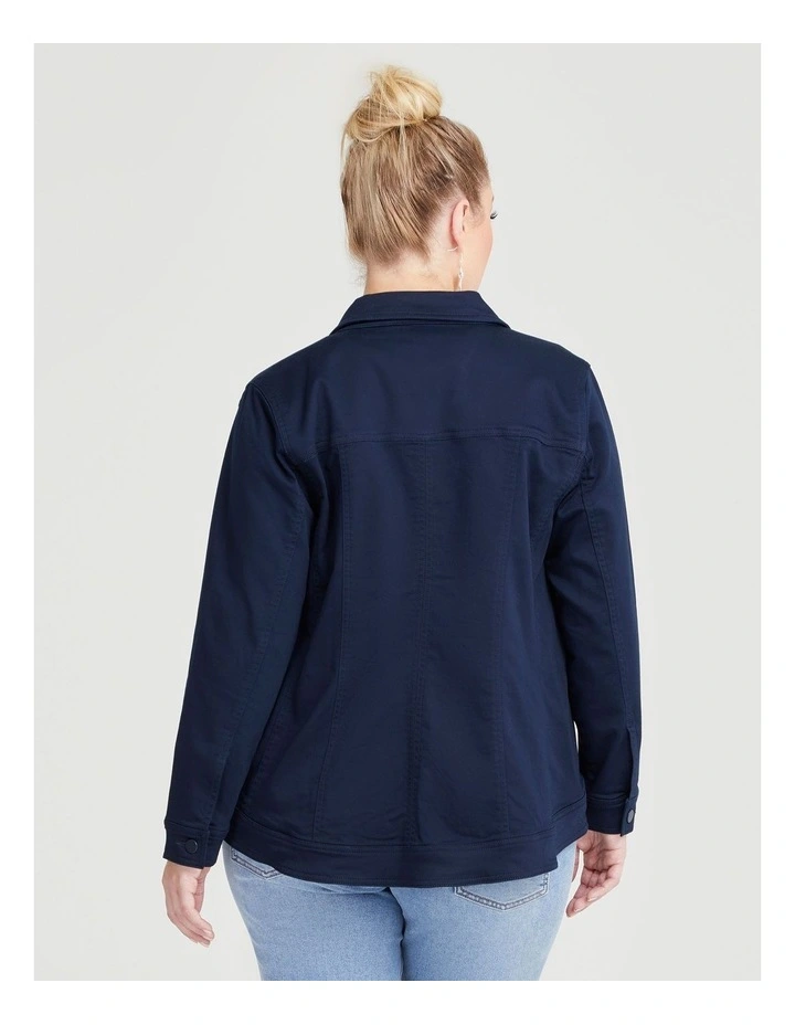 Coloured Best Fit Denim Jacket in Navy image 2