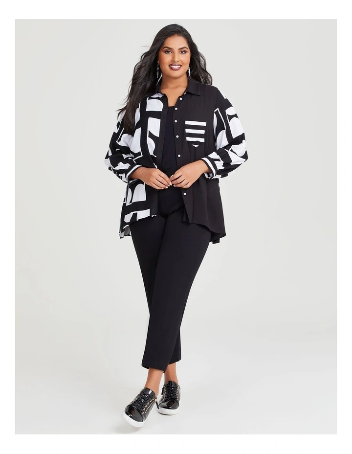Bamboo Mood Geo Stripe Shirt in Black/White image 5