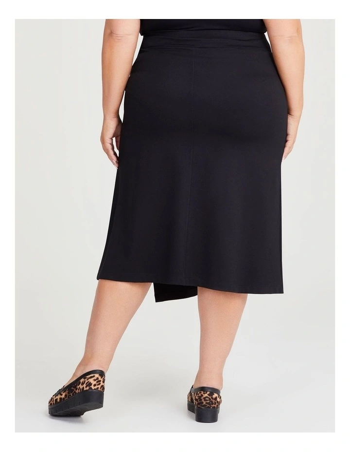 Ponte Fundamental Aline Long Skirt in Black image 2