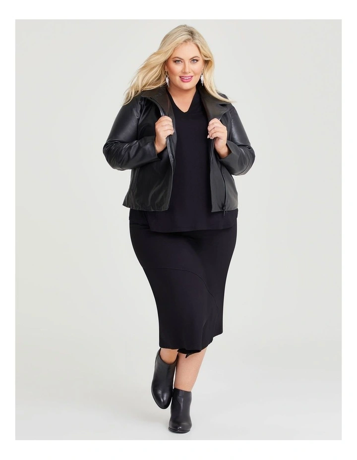 Ponte Fundamental Aline Long Skirt in Black image 4