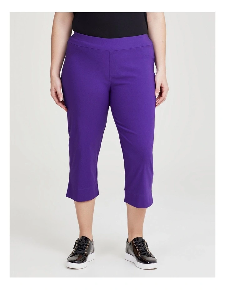 Expose Split Hem Crop Pant in Purple image 1