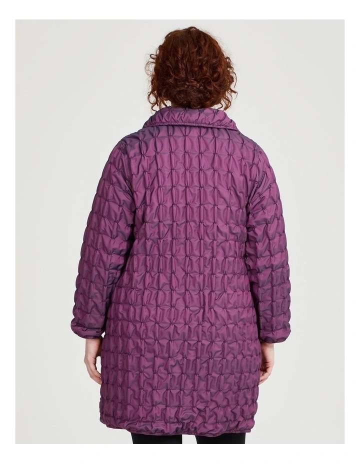 Wave Taffeta Reversible Coat in Orchid image 4