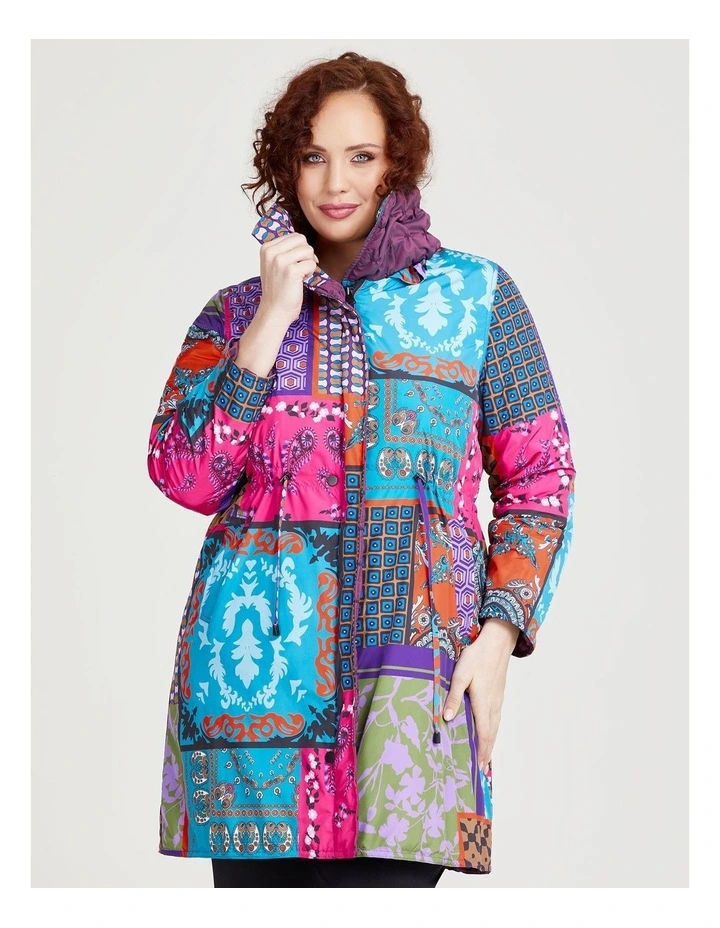 Wave Taffeta Reversible Coat in Orchid image 6
