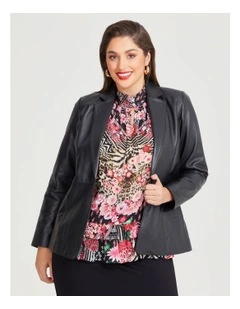 Leather Angelique Blazer in Black
