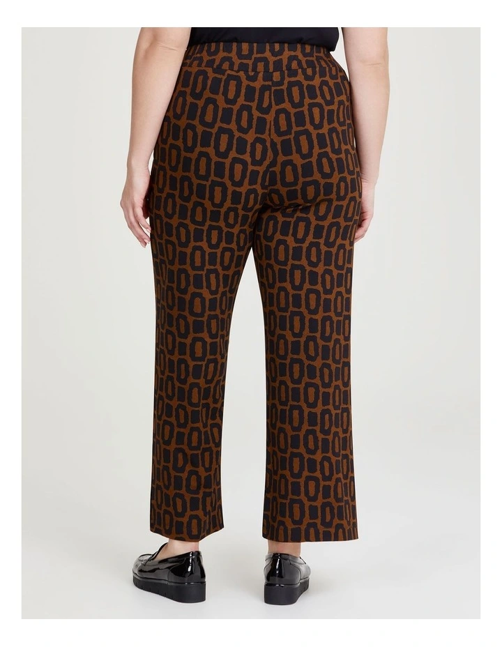 Geo Print Natural Wide Leg Pant in Print image 2