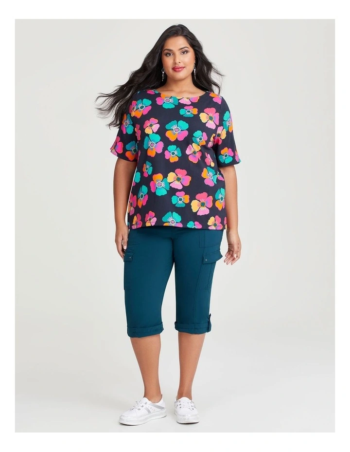 Castaway Cargo Crop Pant in Deep Teal image 3