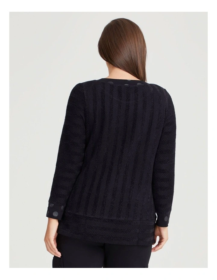 Textured Juliette Top in Black image 2