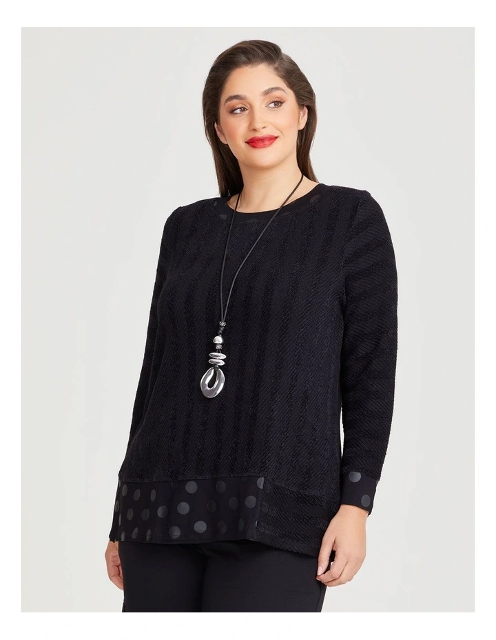 Textured Juliette Top in Black image 3