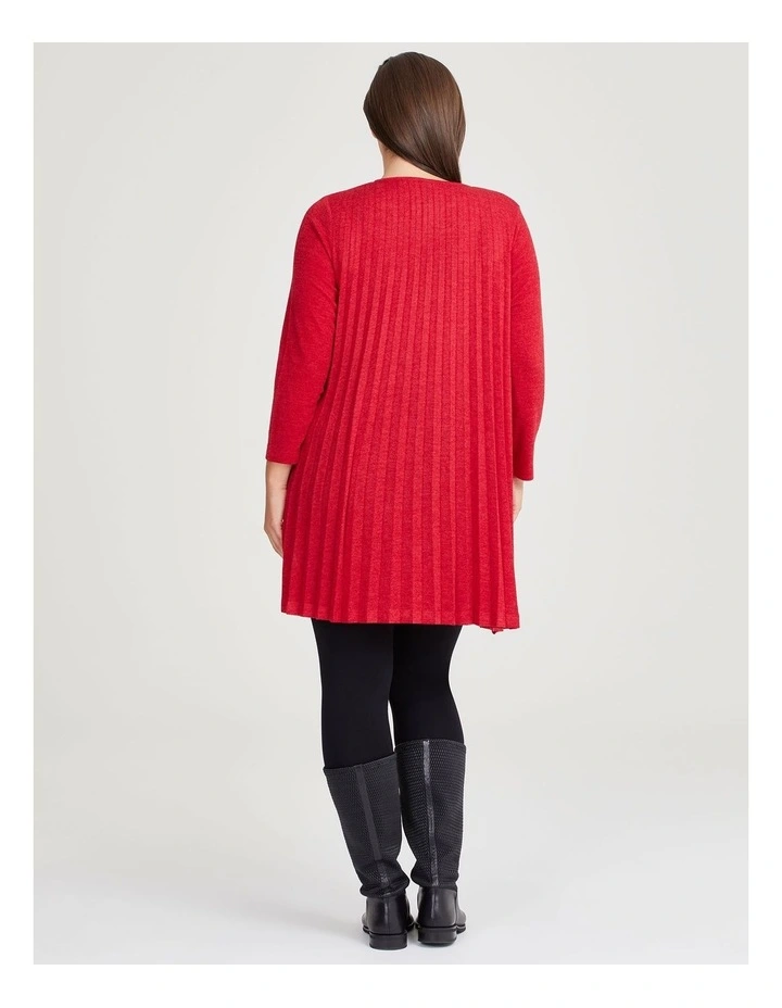 Sunray Pleated Tunic in Ribbon Red image 2
