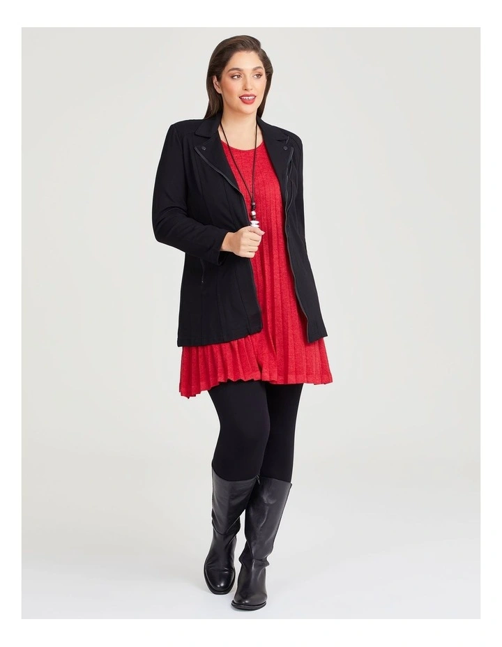 Sunray Pleated Tunic in Ribbon Red image 5