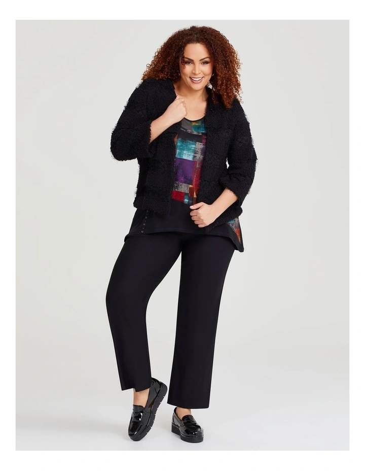 Fringe Tassel Cardigan in Black image 3
