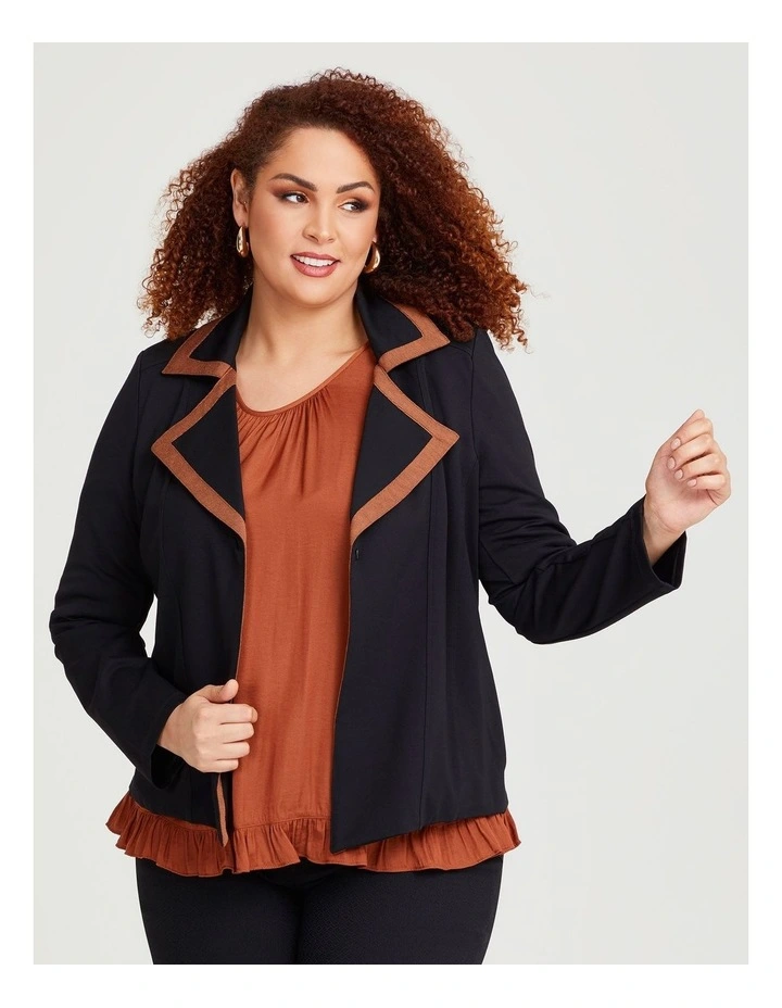 Bamboo Ponte Element Jacket in Black/Caramel image 1