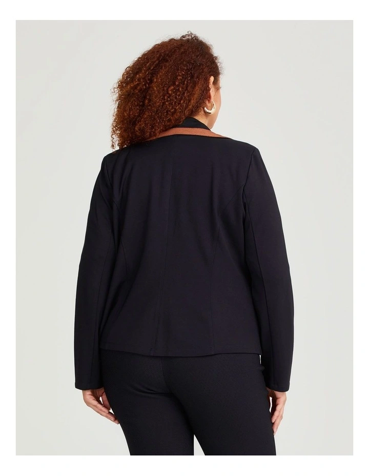 Bamboo Ponte Element Jacket in Black/Caramel image 2