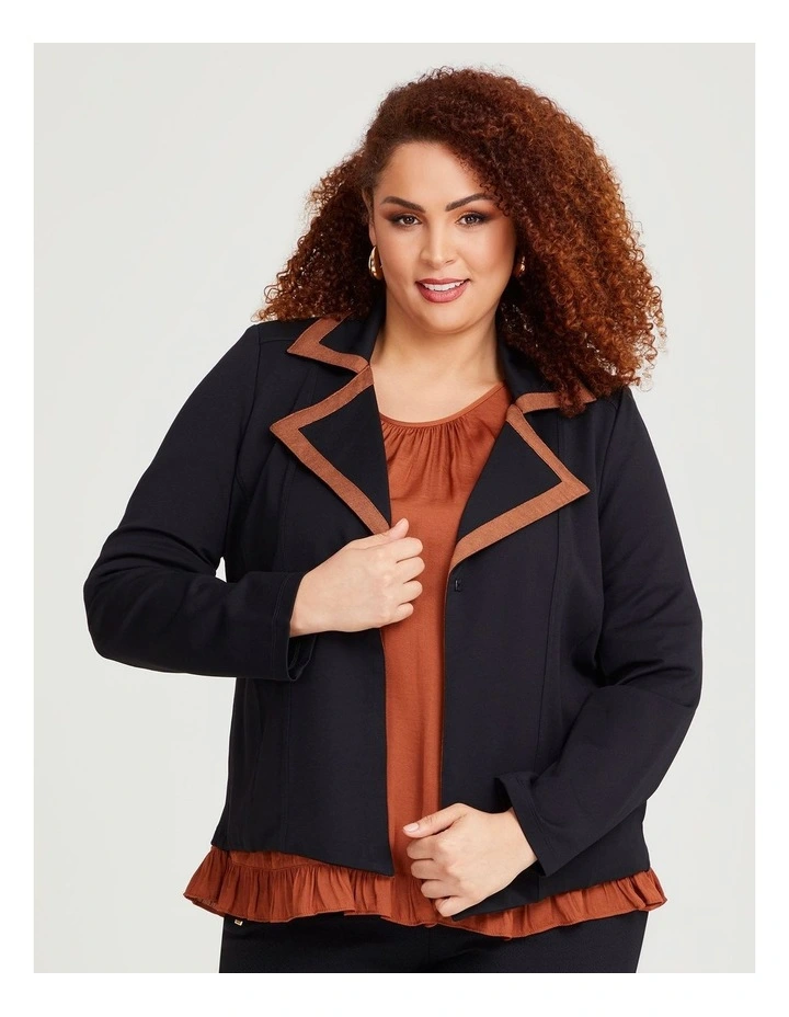 Bamboo Ponte Element Jacket in Black/Caramel image 3