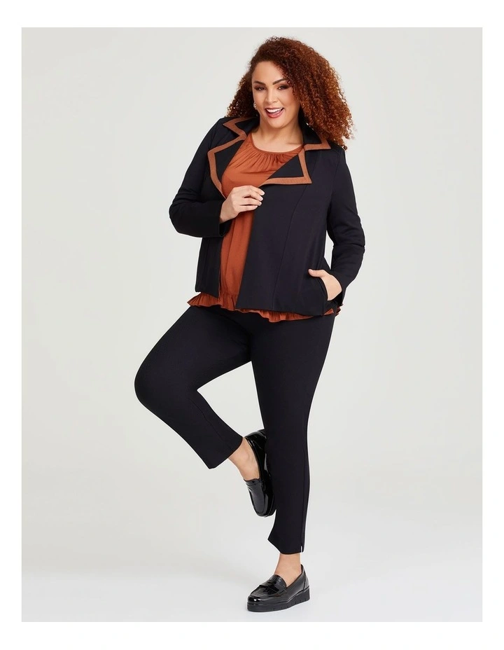 Bamboo Ponte Element Jacket in Black/Caramel image 4