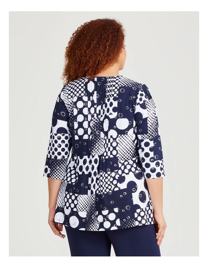 Foil Spot Natural Top in Dark Indigo/White image 2