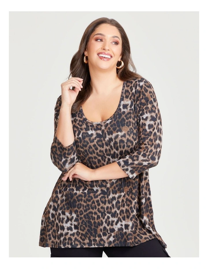 Snug Print Top in Leopard image 3