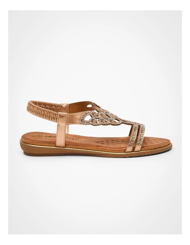 Bling Detail Flex Sandal in Rose Gold image 1