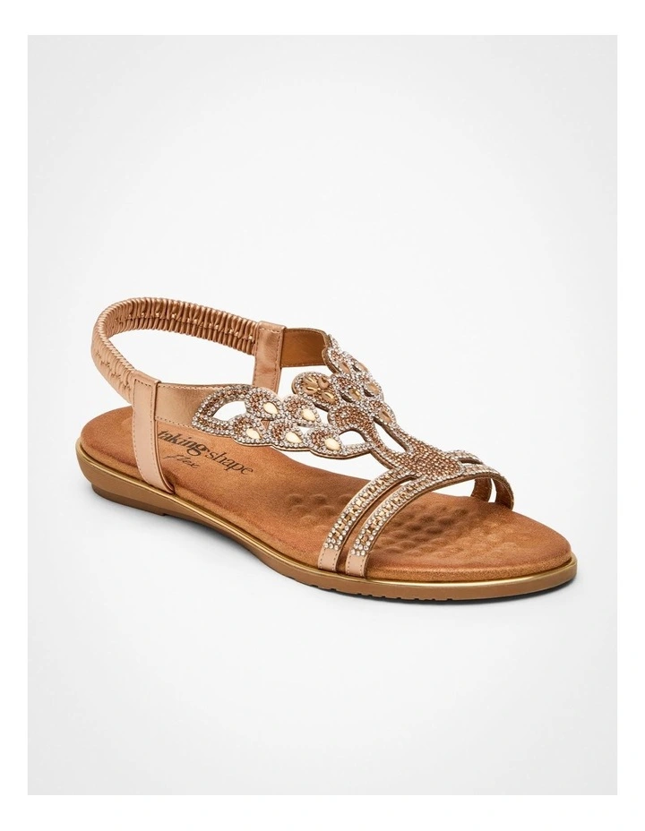 Bling Detail Flex Sandal in Rose Gold image 2