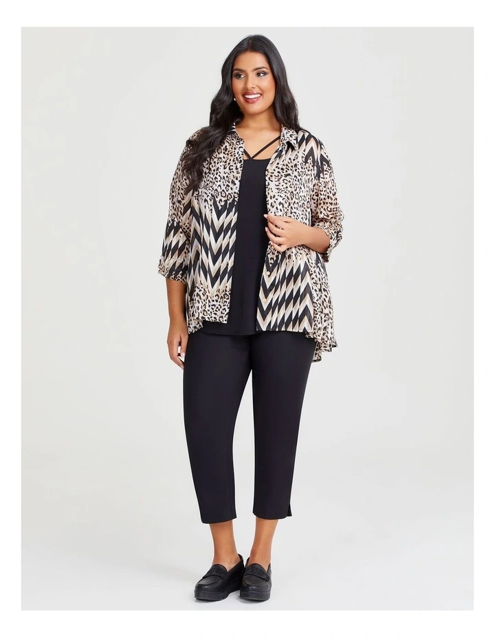 Lurex Stripe Swing Shirt in Print image 4