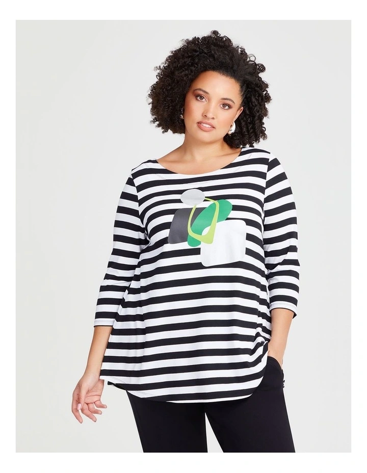 Natural Gemma Top in Stripe image 1