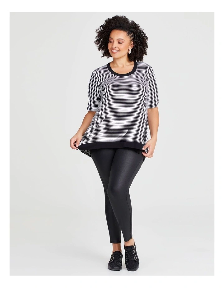 Natural Teegan Top in Stripe image 3