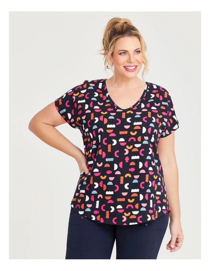 Cotton Graphic Shapes T-shirt in Print image 1