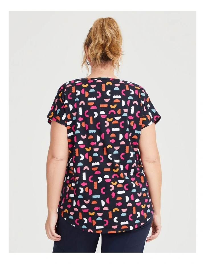 Cotton Graphic Shapes T-shirt in Print image 2