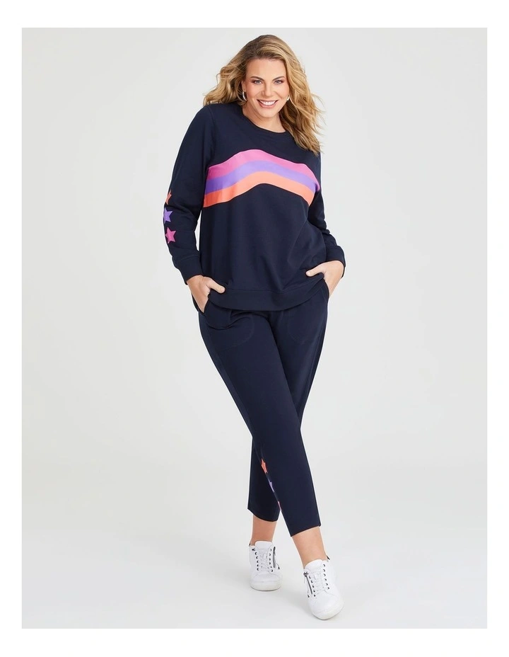 Cotton Waves & Stars Trackpant in Navy image 3