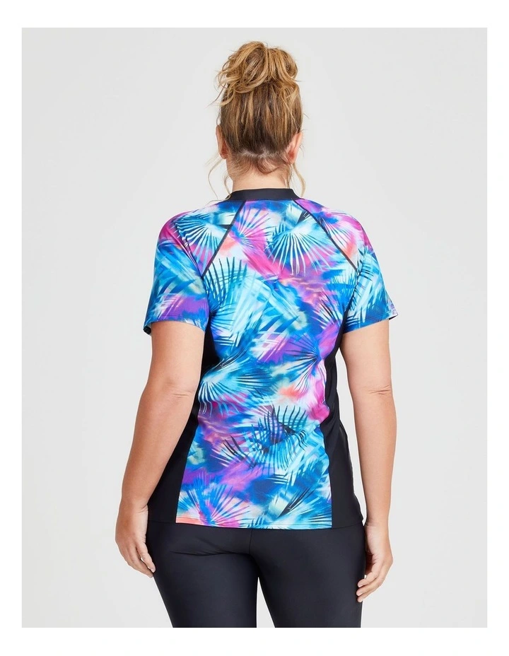 After Glow Spliced Rash Vest in Print/Black image 2