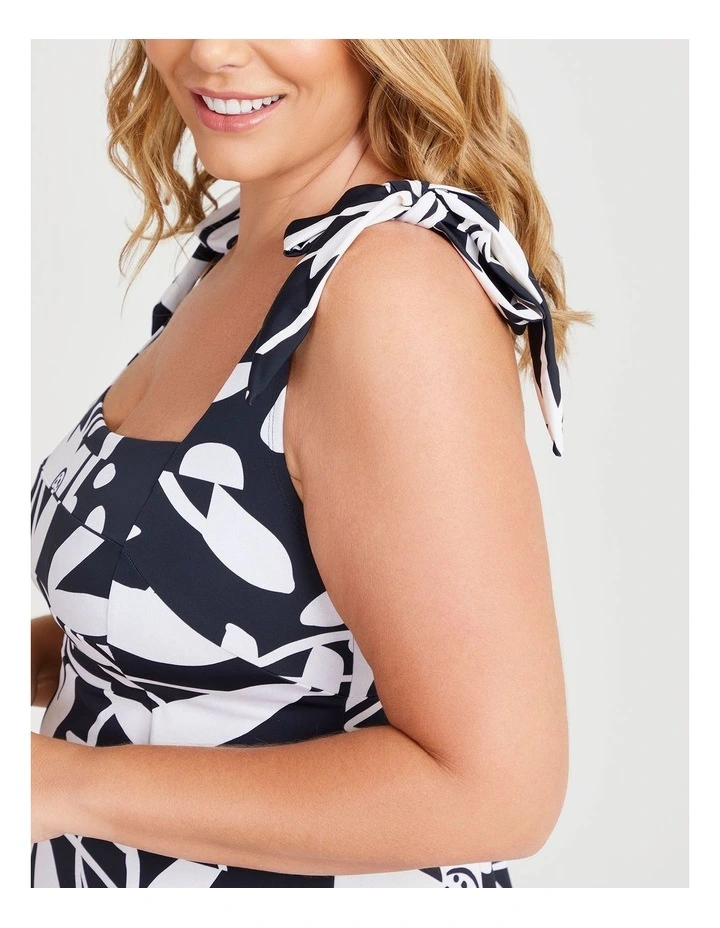 Monotone Floral Tankini Black and Off White image 5