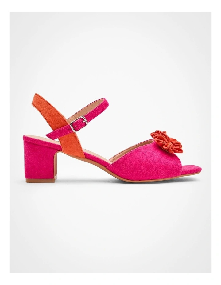 3D Flower Block Heeled Sandal in Multi image 1
